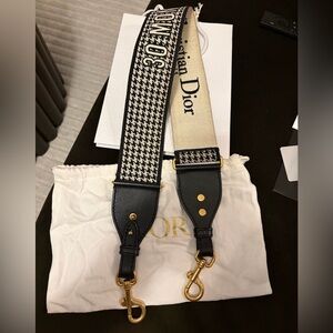 Dior black and white houndstooth strap